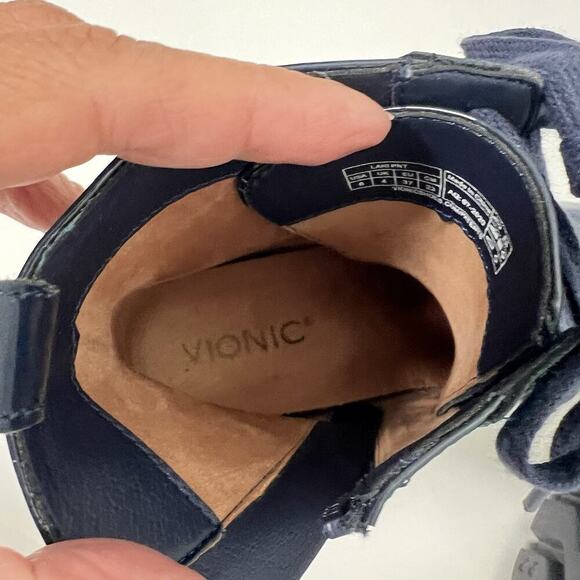 Vionic Lani Women's Patent Lace Up And Zip Boots Size 6 Navy Blue - Picture 9 of 12